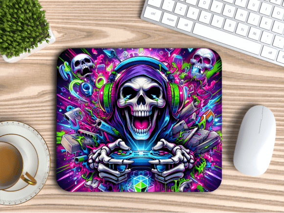 Download Skull Headset Gaming Gear Mousepad PNG - Skull Collection