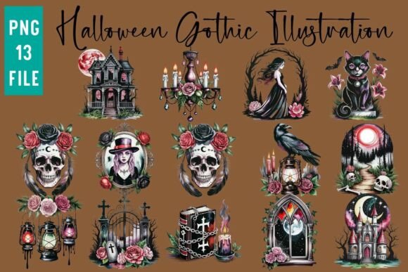 Download Halloween Gothic Illustration Bundle - Premium Resources