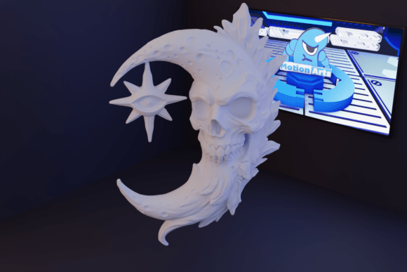 Download Moon and Skull with Mystic Star - Skull Collection