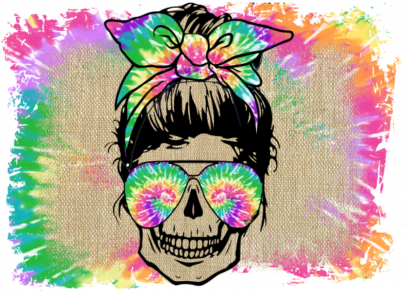 Download Tie Dye Skull Sublimation Mom Life - Skull Collection