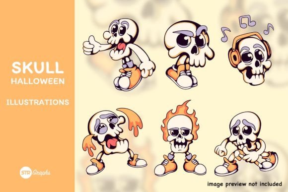 Download 6 Skull Halloween - Character Pack - Skull Collection
