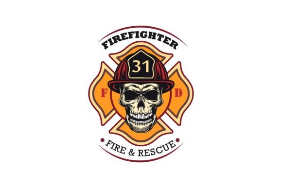 Download Firefighter Patch. Badges with Skull in - Skull Collection