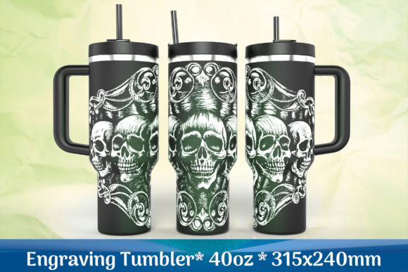 Download Skulls Gothic Engraving SVG Tumbler - Skull Collection